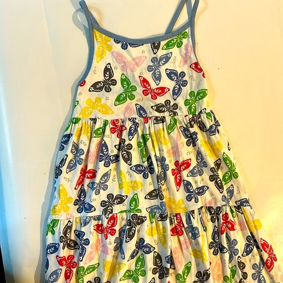 Mini Boden Tiered Buttefly Tank Pompom Dress Jersey Knit 9/10 - Picture 5 of 8